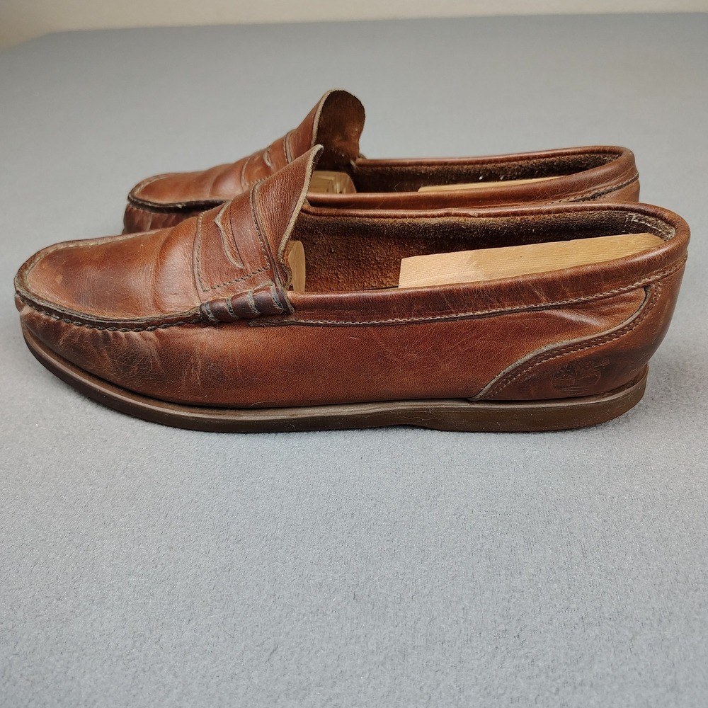 Vintage Timberland Boat Penny Loafer Men 10 Mahogany Leather Comfort Deck Shoe